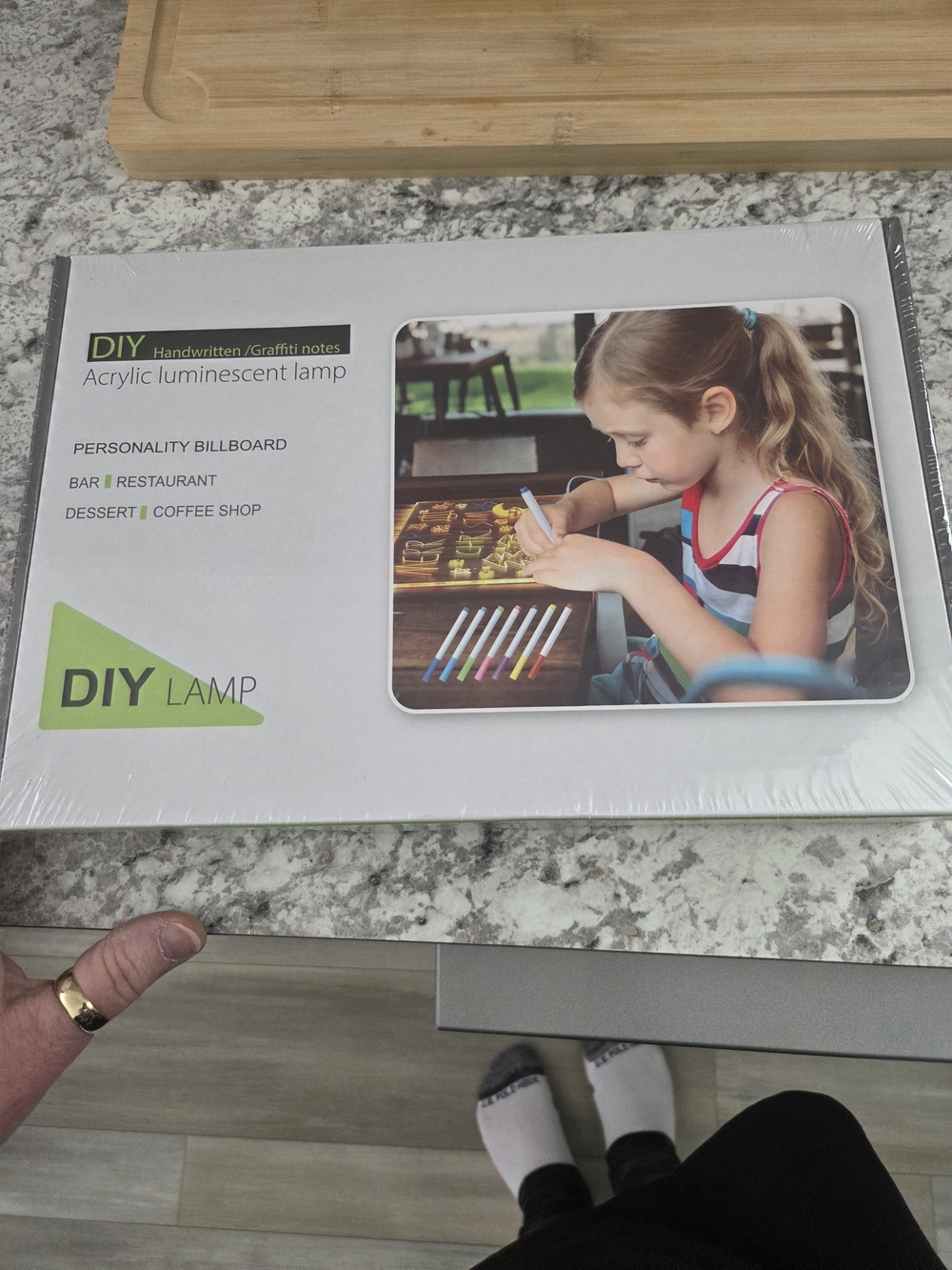 New Sealed DIY Acrylic Luminescent Lamp - White & Green Packaging
